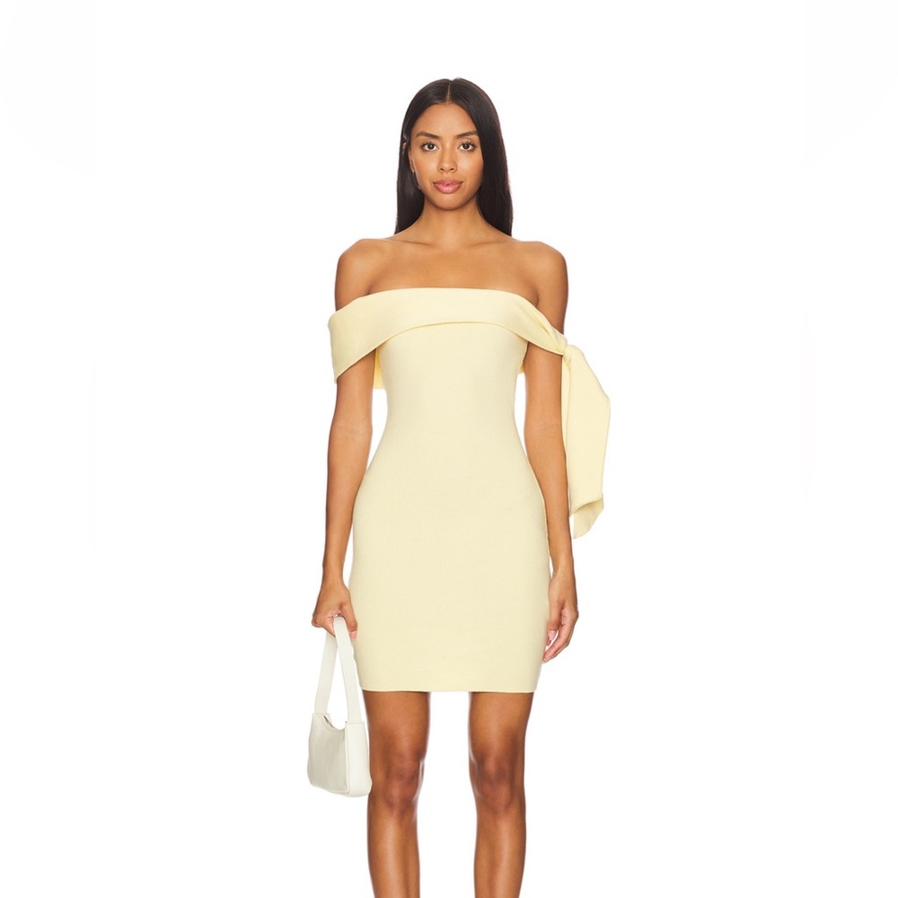 Off-Shoulder Cream Bodycon Dress